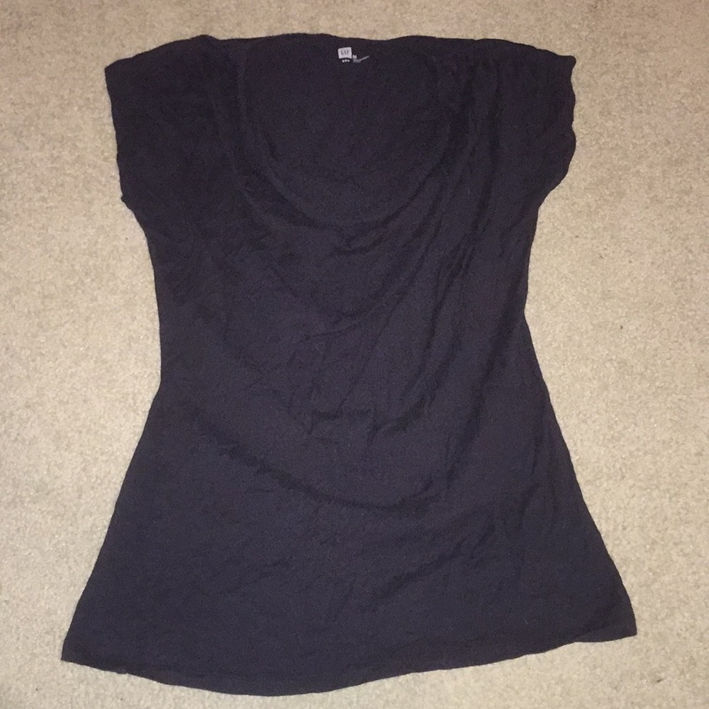 Gap Black Short Sleeve Scoop Neck